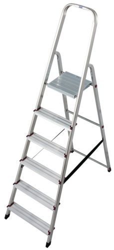 CORDA Lépcsőfokos állólétra, 1x6 lépcsőfok