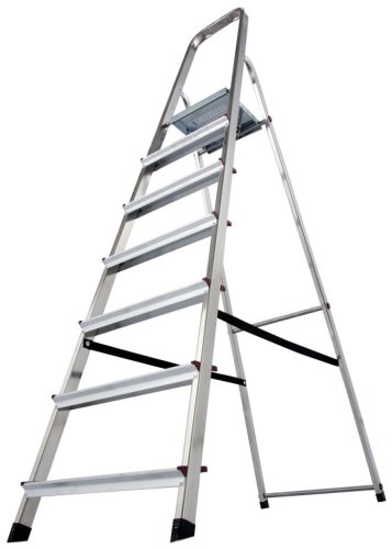 CORDA Lépcsőfokos állólétra, 1x7 lépcsőfok