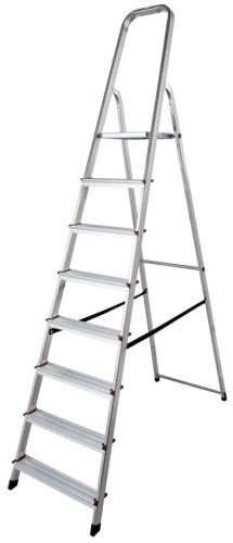 CORDA Lépcsőfokos állólétra, 1x8 lépcsőfok