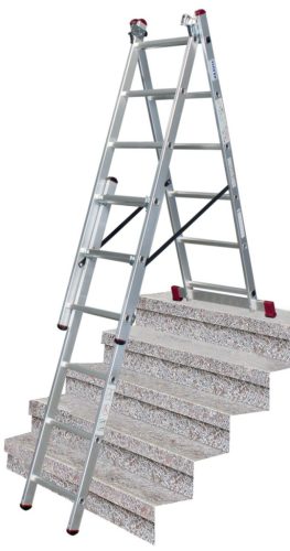 CORDA Sokcélú létra lépcsőfunkcióval, 3x6 létrafok