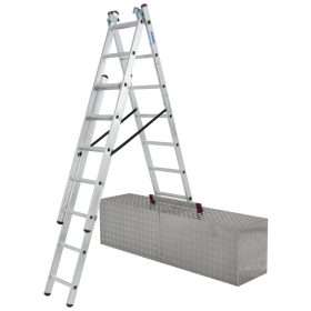 CORDA Sokcélú létra lépcsőfunkcióval, 3x7 létrafok