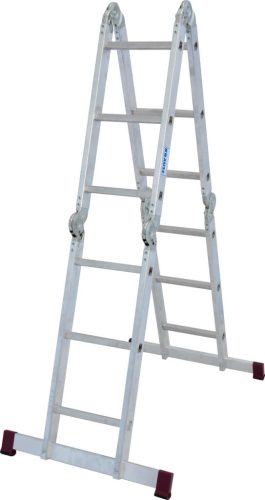 CORDA Univerzális csuklós létra dobogóval, 4x3 létrafok
