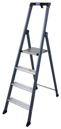 MONTO SePro lépcsőfokos eloxált állólétra , 1x4 lépcsőfok