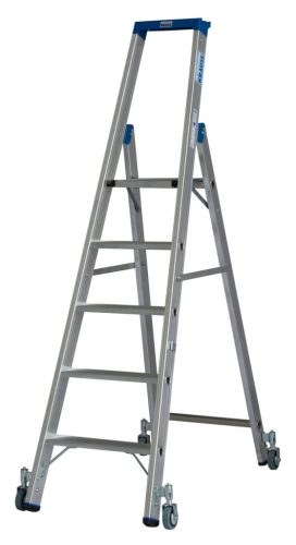 STABILO Lépcsőfokos gurítható állólétra, 5 lépcsőfok