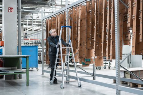 STABILO Lépcsőfokos gurítható állólétra, 5 lépcsőfok