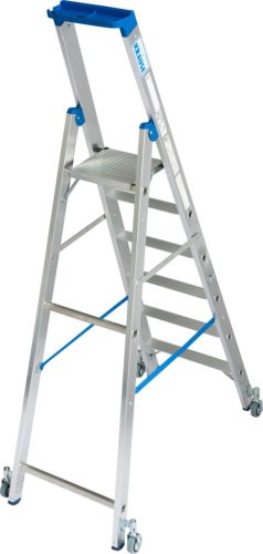 STABILO Lépcsőfokos gurítható állólétra, 6 lépcsőfok