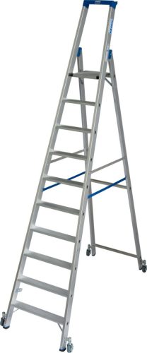 STABILO Lépcsőfokos gurítható állólétra, 10 lépcsőfok
