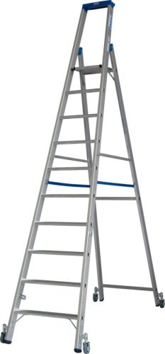 STABILO Lépcsőfokos gurítható állólétra, 10 lépcsőfok