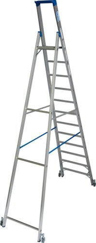 STABILO Lépcsőfokos gurítható állólétra, 12 lépcsőfok