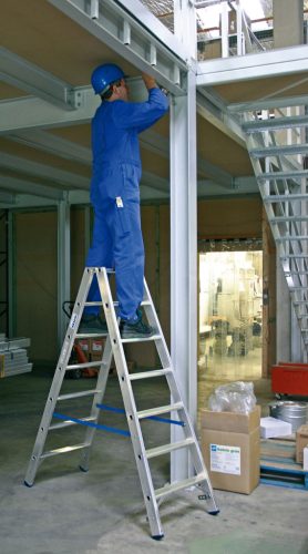 STABILO Lépcsőfokos két oldalon járható létra, 2x7 lépcsőfok