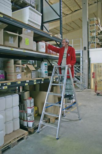 STABILO Lépcsőfokos két oldalon járható létra, 2x7 lépcsőfok