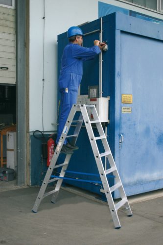 STABILO Lépcsőfokos két oldalon járható létra, 2x7 lépcsőfok