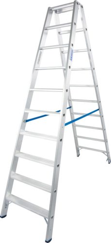 STABILO Lépcsőfokos két oldalon járható létra, 2x10 lépcsőfok