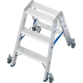   STABILO Lépcsőfokos két oldalon járható gurítható létra, 2x3 lépcsőfok
