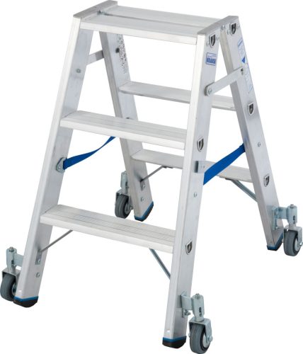 STABILO Lépcsőfokos két oldalon járható gurítható létra, 2x3 lépcsőfok