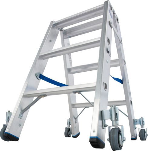 STABILO Lépcsőfokos két oldalon járható gurítható létra, 2x3 lépcsőfok