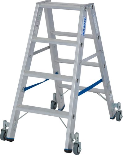 STABILO Lépcsőfokos két oldalon járható gurítható létra, 2x4 lépcsőfok