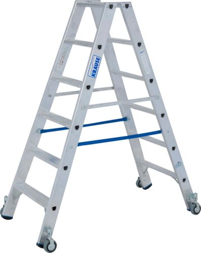 STABILO Lépcsőfokos két oldalon járható gurítható létra, 2x6 lépcsőfok