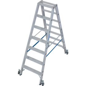   STABILO Lépcsőfokos két oldalon járható gurítható létra, 2x7 lépcsőfok