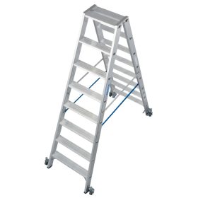   STABILO Lépcsőfokos két oldalon járható gurítható létra, 2x8 lépcsőfok