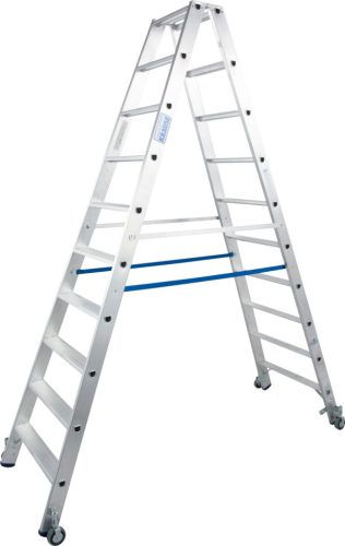 STABILO Lépcsőfokos két oldalon járható gurítható létra, 2x10 lépcsőfok