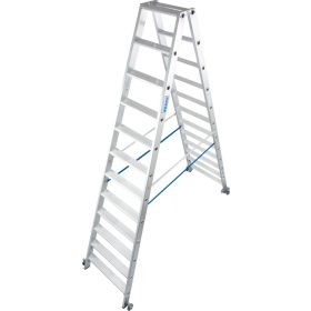   STABILO Lépcsőfokos két oldalon járható gurítható létra, 2x12 lépcsőfok