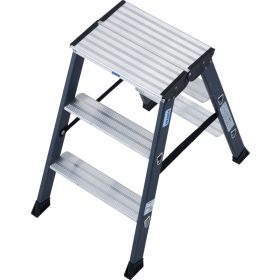   MONTO SePro D lépcsőfokos két oldalon járható létra, eloxált, 2x3 lépcsőfok