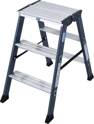 MONTO SePro D lépcsőfokos két oldalon járható létra, eloxált, 2x3 lépcsőfok