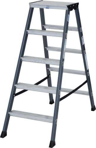 MONTO SePro D lépcsőfokos két oldalon járható létra, eloxált, 2x5 lépcsőfok