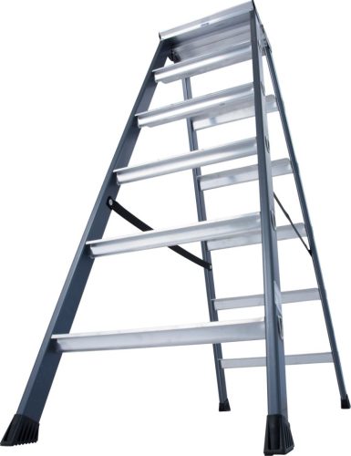 MONTO SePro D lépcsőfokos két oldalon járható létra, eloxált, 2x6 lépcsőfok