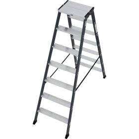   MONTO SePro D lépcsőfokos két oldalon járható létra, eloxált, 2x7 lépcsőfok