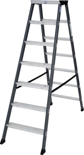 MONTO SePro D lépcsőfokos két oldalon járható létra, eloxált, 2x7 lépcsőfok