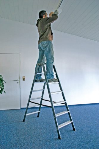 MONTO SePro D lépcsőfokos két oldalon járható létra, eloxált, 2x7 lépcsőfok