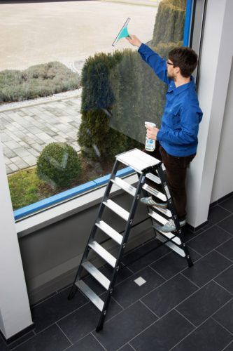 MONTO SePro D lépcsőfokos két oldalon járható létra, eloxált, 2x7 lépcsőfok