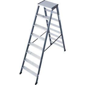   MONTO SePro D lépcsőfokos két oldalon járható létra, eloxált, 2x8 lépcsőfok