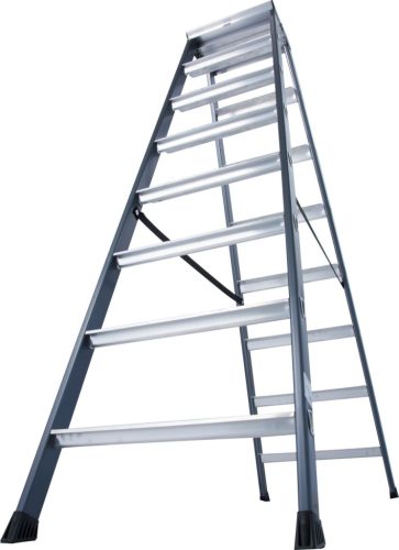 MONTO SePro D lépcsőfokos két oldalon járható létra, eloxált, 2x8 lépcsőfok