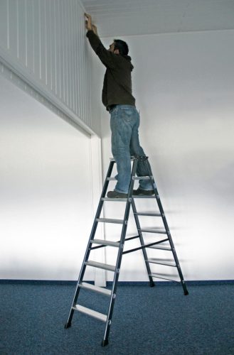 MONTO SePro D lépcsőfokos két oldalon járható létra, eloxált, 2x8 lépcsőfok