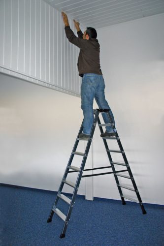 MONTO SePro D lépcsőfokos két oldalon járható létra, eloxált, 2x8 lépcsőfok