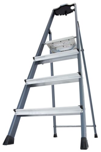 MONTO Securo lépcsőfokos eloxált állólétra, 1x4 lépcsőfok