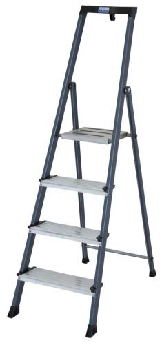 MONTO Securo lépcsőfokos eloxált állólétra, 1x4 lépcsőfok