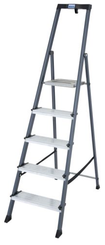 MONTO Securo lépcsőfokos eloxált állólétra, 1x5 lépcsőfok