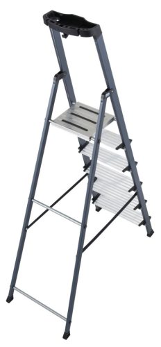 MONTO Securo lépcsőfokos eloxált állólétra, 1x6 lépcsőfok