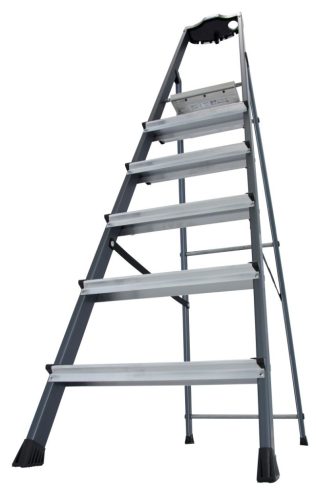 MONTO Securo lépcsőfokos eloxált állólétra, 1x6 lépcsőfok