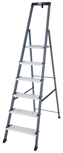 MONTO Securo lépcsőfokos eloxált állólétra, 1x6 lépcsőfok