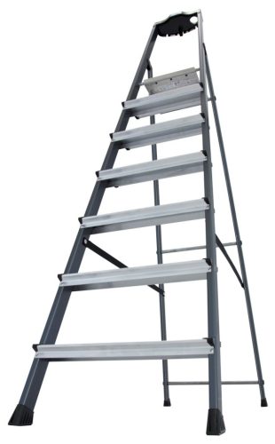 MONTO Securo lépcsőfokos eloxált állólétra, 1x7 lépcsőfok