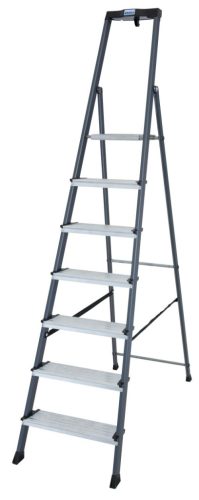 MONTO Securo lépcsőfokos eloxált állólétra, 1x7 lépcsőfok