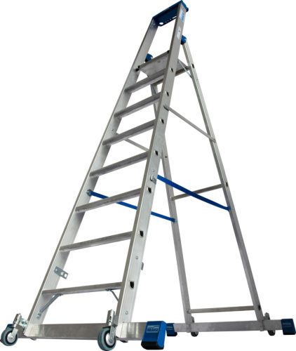 STABILO Gurítható lépcsőfokos állólétra kitámasztóval, 8 lépcsőfok