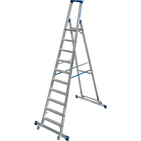   STABILO Gurítható lépcsőfokos állólétra kitámasztóval, 10 lépcsőfok