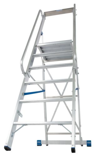 STABILO Lépcsőfokos állólétra nagy dobogóval, 1x6 lépcsőfok