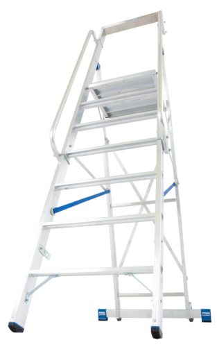 STABILO Lépcsőfokos állólétra nagy dobogóval, 1x7 lépcsőfok